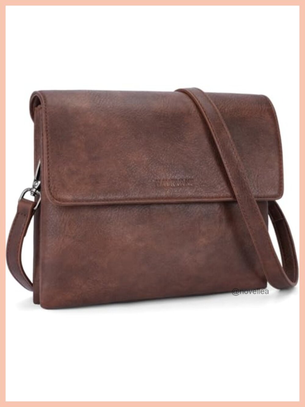 Vegan Leather Crossbody Bag with Phone Pocket RFID Card Slots